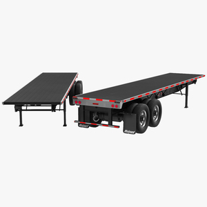 3D model Flatbed Trailer