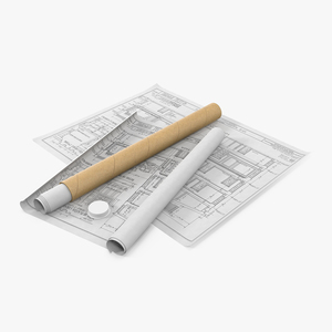 3D House Blueprints with Cardboard Tube