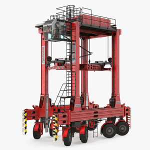 Kalmar Fastcharge Hybrid Straddle Carrier Dirty Rigged 3D model