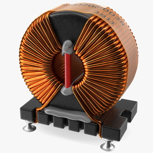 Common Mode Choke Filter Inductor Soldered 3D