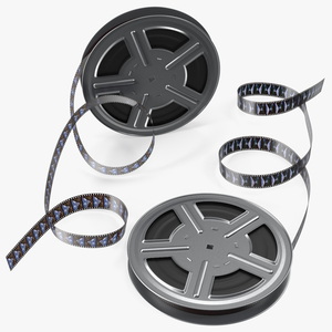 3D model Color Video Film Reel Set