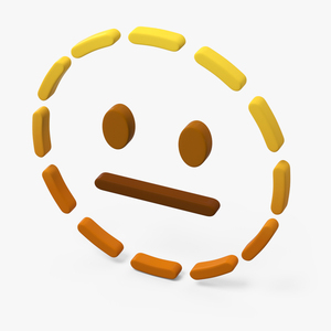 Emoji Dotted Line Face 3D