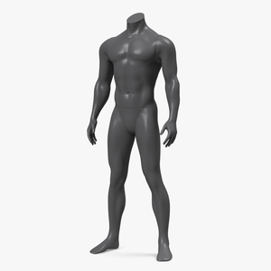 Sports Mannequin Male Black 3D