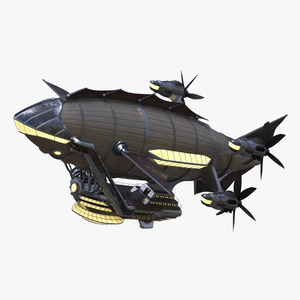 Steampunk Blimp Rigged 3D