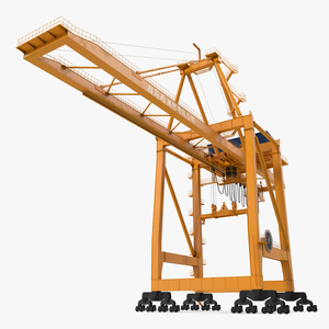 3D Container Handling Gantry Crane Orange model