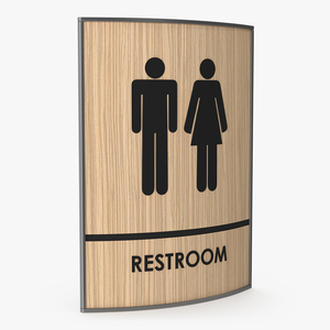 3D model Unisex Restroom Sign