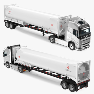3D model Volvo FH16 750 Globetrotter Truck with Liquid Natural Gas Trailer