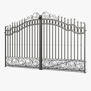 Ornate Wrought Iron Gate 3D model