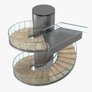 Modern Round Stairs 3D model