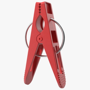 Plastic Clothespin Red 3D