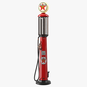 3D model Hand Crank Gas Pump TEXACO Light On