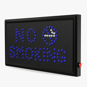 No Smoking LED Neon Blue Light Sign OFF 3D model