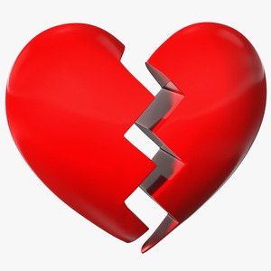 3D Broken Heart Emoji model