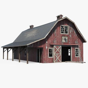 3D model Old Abandoned Wooden Barn