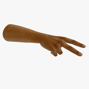 White Man Tanned Victory Sign Pose 3D model