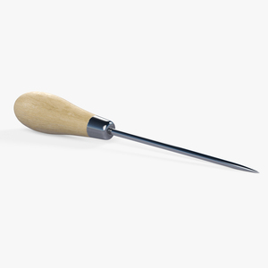 3D model Scratch Awl Tool with Wooden Handle