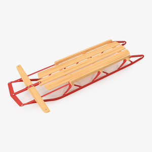 3D Wooden Snow Sled