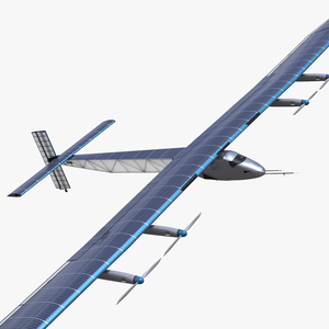 Solar Cargo Airplane Blue Rigged 3D