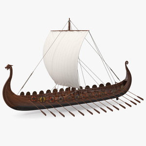 3D Viking Drakkar Sail Raised