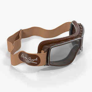 3D model Retro Pilot Goggles Brown