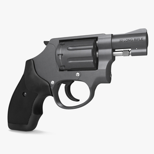 3D Black Matte Small Revolver