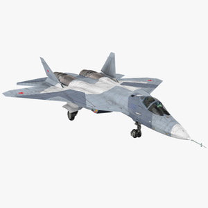 3D Stealth Multirole Fighter SU 57 Rigged model