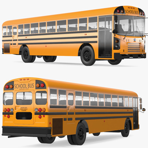 3D Blue Bird TX3 School Bus Rigged