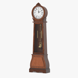 Grandfather Clock Dark Wood 3D