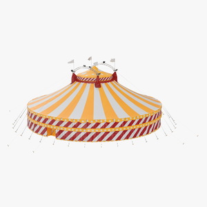 3D model Classic Circus Tent with Flags