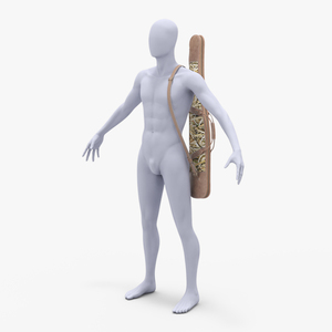 3D model Hunting Rifle Bag on Mannequin