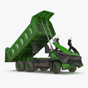 Electric Autonomous Dump Truck Dirty Rigged for Cinema 4D 3D