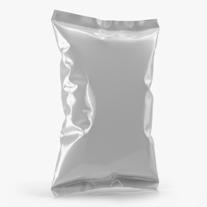 White Blank Plastic foil Food Package 3D