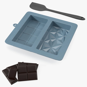 3D Chocolate Bar Mold with Spatula