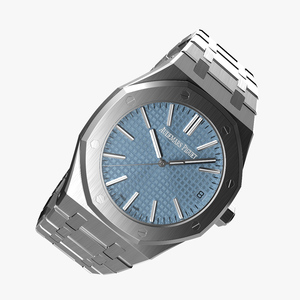 3D Audemars Piguet Royal Oak Smoked Blue White Gold Grande Tapisserie