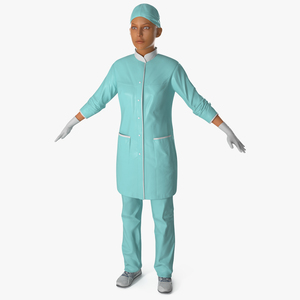 3D Attractive Female Doctor Fur model