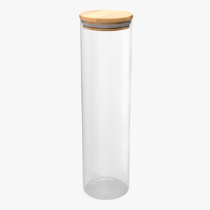 3D Glass Food Storage Jar with Bamboo Lid model