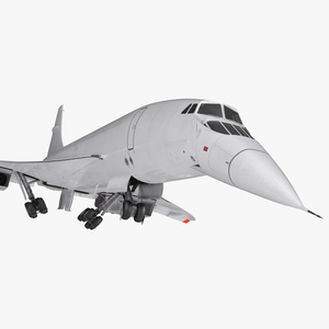 Concorde supersonic Passenger Jet Airliner Generic Rigged 3D