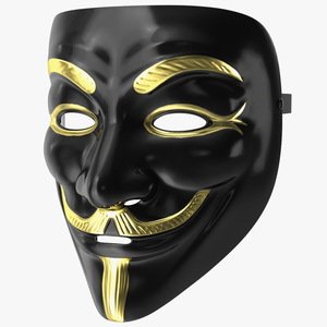 Anonymous Mask Black and Gold 3D model