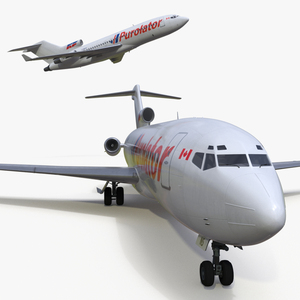 3D Boeing 727-100 Purolator Rigged