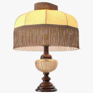 Traditional Table Lamp Turned On 3D