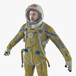 Astronaut Wearing Space Suit Strizh with SK 1 Helmet 3D