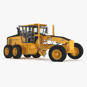 3D model Motor Grader Construction Vehicle Rigged