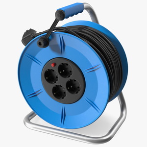 3D Extension Cord Reel with 4 Electrical Power Outlets