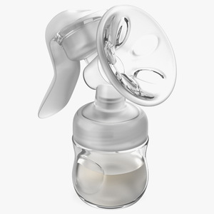 3D Manual Breast Pump with Milk model