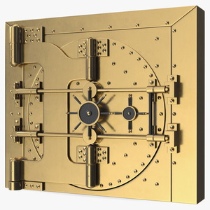 3D Round Vault Door Bronze model