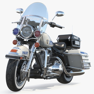 3D model US NYPD Motorcycle Road King Rigged