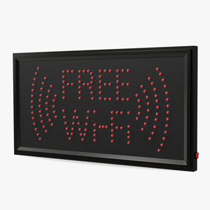 Free WiFi LED Sign Red Neon Light OFF 3D