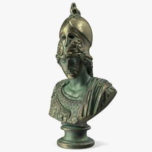 3D model Bust Goddess Athena Bronze Old