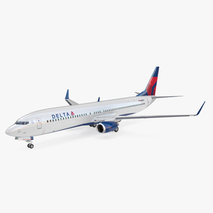 3D Delta Air Lines Boeing 737-900 with Interior Rigged