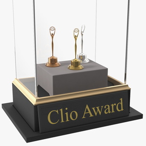 3D Trophies Clio Award in Stand model